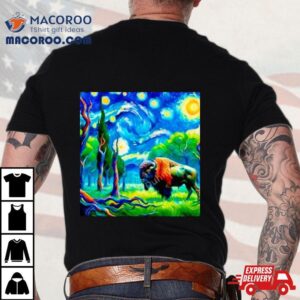 Van Gogh Starry Night Vincent Bison In Forest Shirt