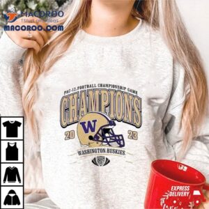 Washington Huskies 2023 Pac 12 Football Champions Helmet Shirt