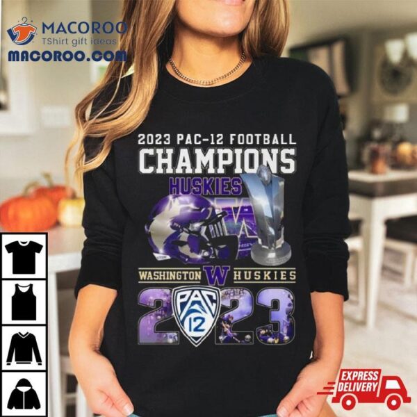 Washington Huskies Helmet 2023 Pac 12 Football Champions Shirt