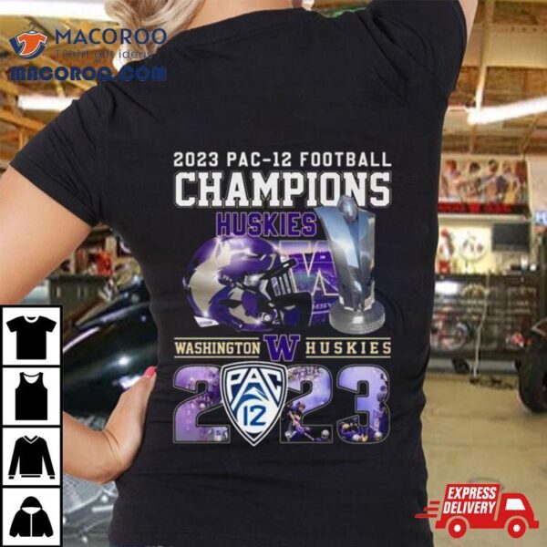 Washington Huskies Helmet 2023 Pac 12 Football Champions Shirt