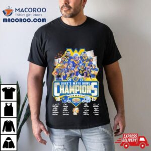 West Virginia Mountaineers 2023 Duke’s Mayo Bowl Champions Signatures Shirt