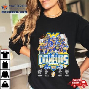 West Virginia Mountaineers Duke S Mayo Bowl Champions Signatures Tshirt