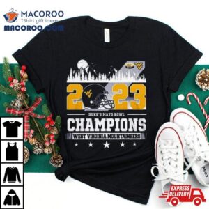 West Virginia Mountaineers Skyline 2023 Duke’s Mayo Bowl Champions Shirt