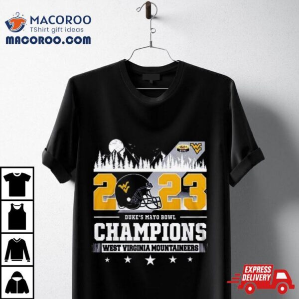 West Virginia Mountaineers Skyline 2023 Duke’s Mayo Bowl Champions Shirt