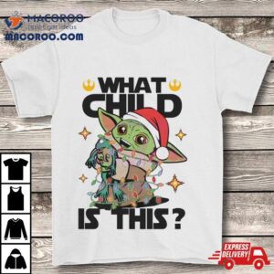 What Child Is This Yoda Santa Hat Christmas Lights Shirt