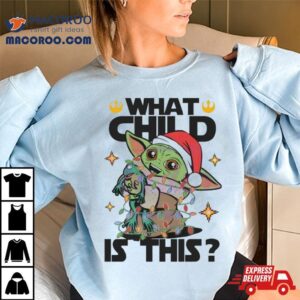 What Child Is This Yoda Santa Hat Christmas Lights Tshirt