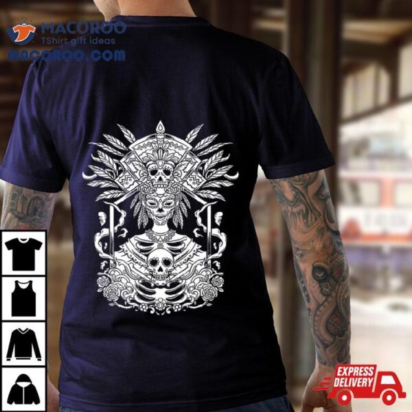 White Catrina Camiseta Day Of The Dead Dia De Los Muertos Sugar Skull From The Cure Show In Mexico City T Shirt