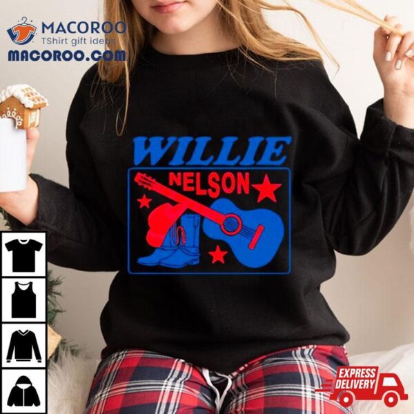 Willie Nelson Guitar Cowboy Boots Shirt