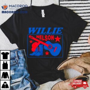 Willie Nelson Guitar Cowboy Boots Tshirt