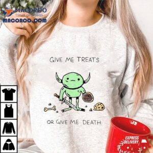 Wizard Of Barge Goblin Drawings Give Me Treats Or Give Me Death Tshirt