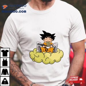 Young Saiyan Eating Noodles Dragon Ball Tshirt