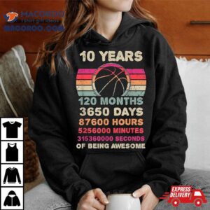 Year Old Basketball Birthday Tenth Th Boy Girl Tshirt