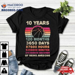 Year Old Basketball Birthday Tenth Th Boy Girl Tshirt