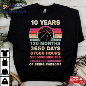 Year Old Basketball Birthday Tenth Th Boy Girl Tshirt