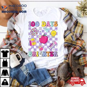 100 Days Brighter Retro Disco 100th Day Of School Teacher Shirt