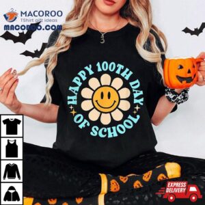100 Days Happy 100th Day Of School Teacher Kids Retro Groovy Shirt