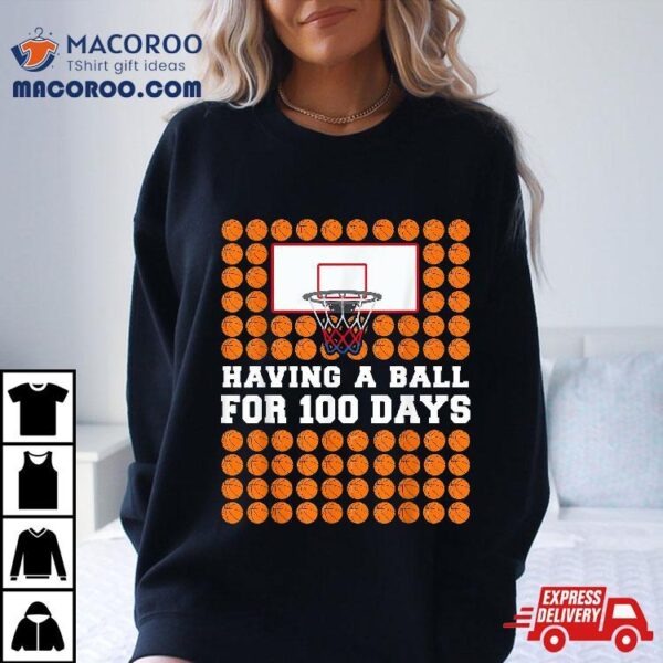 100 Days Of School Basketball 100th Day Balls Gift For Boys Shirt