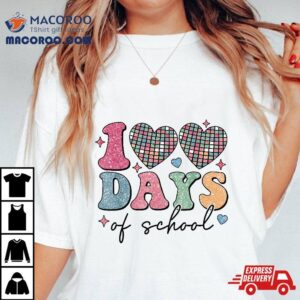 Days Of School Retro Disco Hearts Th Day Tshirt