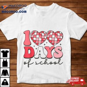 Days Of School Retro Disco Hearts Th Day Tshirt