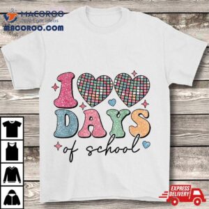 Days Of School Retro Disco Hearts Th Day Tshirt