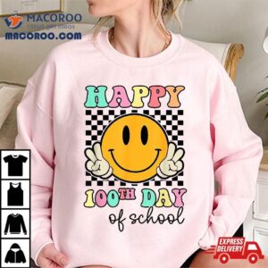 Days Of School Retro Smile Teachers Kids Happy Th Day Tshirt