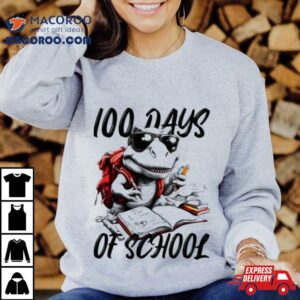100 Days Of School T Rex With Glasses Shirt