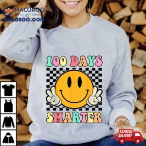 Days Smarter Smile Face Th Day Of School Teacher Kids Tshirt