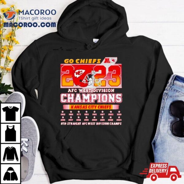 2023 Afc West Division Champions Kansas City Chiefs Football 1962 2023 8th Straight Champions Shirt