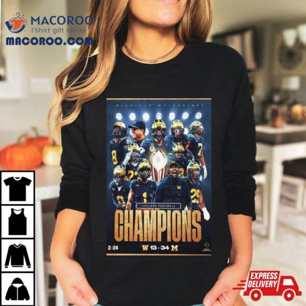 2024 Cfp National Champions Are The Michigan Wolverines Football Poster T Shirt