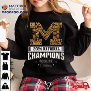 National Champions Go Blue Michigan Wolverines M Logo Tshirt