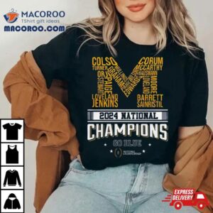 National Champions Go Blue Michigan Wolverines M Logo Tshirt