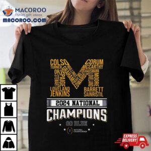 National Champions Go Blue Michigan Wolverines M Logo Tshirt