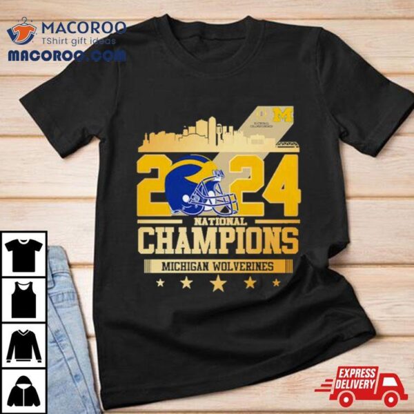 2024 National Champions Michigan Wolverines Football Helmet Shirt