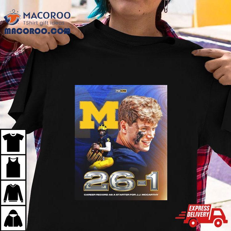 26 1 Career Record As Starter For J.j Mccarthy Shirt 26 1 Career Record As Starter For J.j Mccarthy Shirt