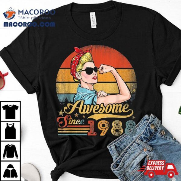 35 Year Old Awesome Since 1988 35th Birthday Gifts Shirt