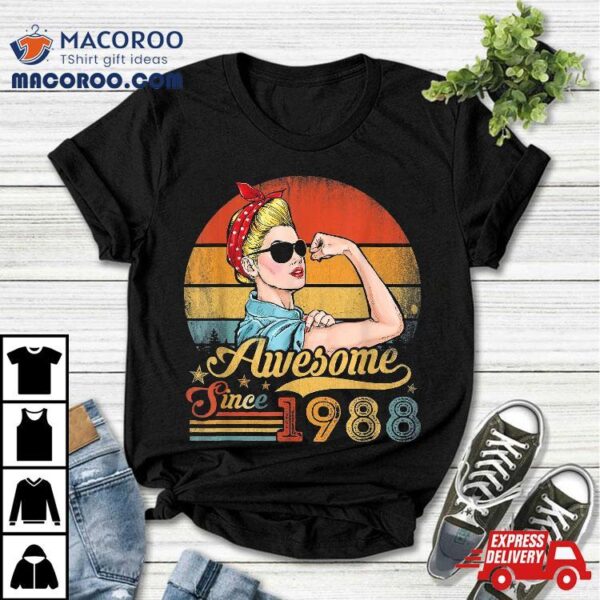 35 Year Old Awesome Since 1988 35th Birthday Gifts Shirt