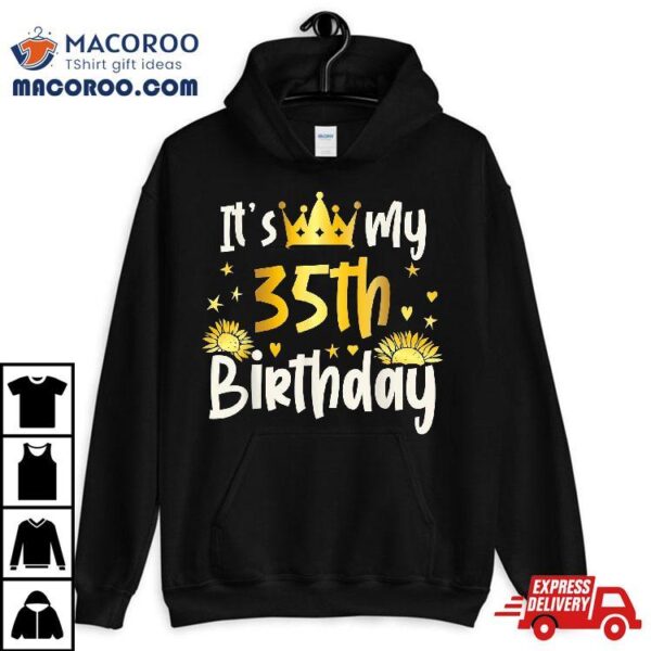 35 Year Old Birthday Squad It’s My 35th B-day Party Crow Shirt