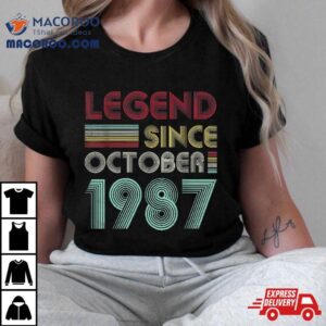 35 Years Old Gifts Legend Since October 1987 35th Birthday Shirt