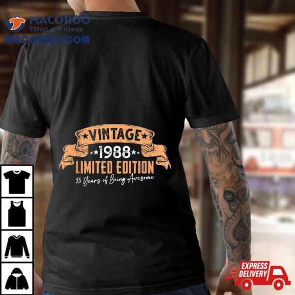 35 Years Old Retro Vintage 1988 35th Birthday Shirt