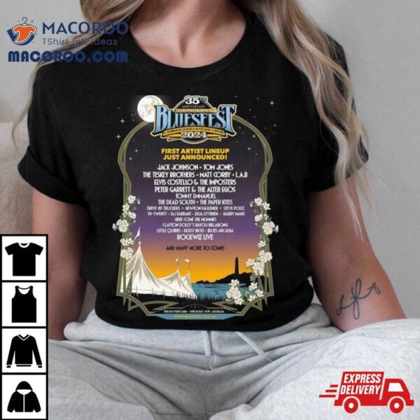 35th Anniversary Byron Bay Bluesfest A Celebration Of Blues Roots Music & Beyond 2024 T Shirt