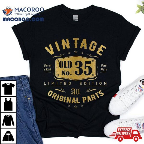 35th Birthday For 35 Year Old Tee Vintage 1987 Shirt