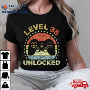 35th Birthday Gaming Level 35 Unlocked Shirt