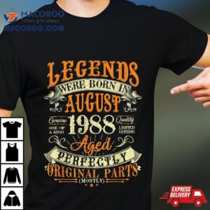 Th Birthday Gift Years Old Legends Born In August Tshirt