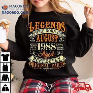 Th Birthday Gift Years Old Legends Born In August Tshirt