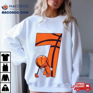 7th Birthday Boy Basketball Player 7 Year Old Shirt