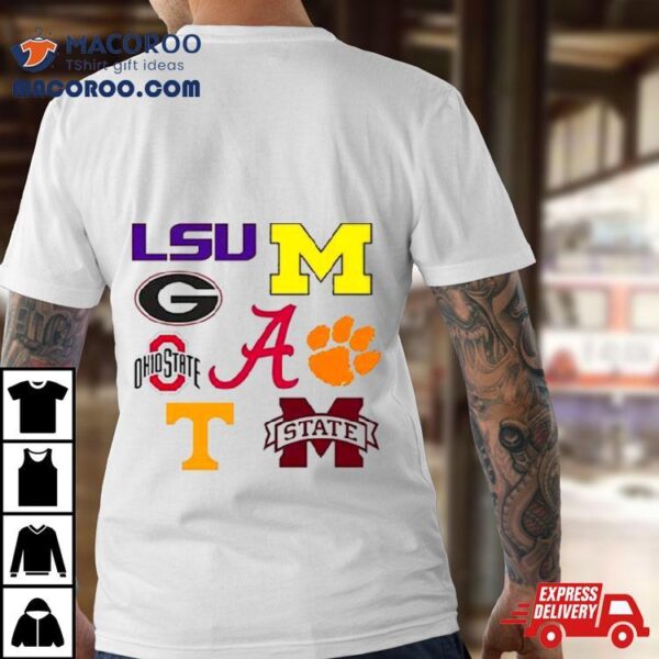 8 Teams Have Ever Been Ranked Number 1 In The College Football Playoff Rankings T Shirt