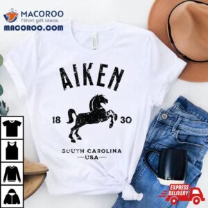 Aiken South Carolina Usa Equestrian Horse Distressed Design Tshirt