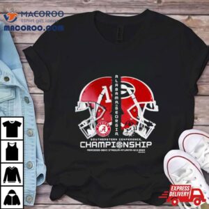 Alabama Crimson Tide Vs Uga Bulldogs Sec Championship Bound Helmets Tshirt