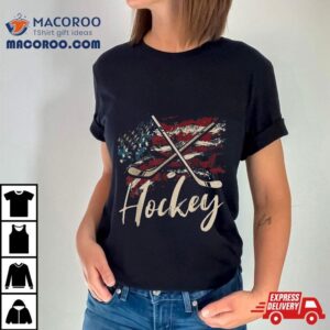 American Flag Hockey Th Of July Patriotic Sports Lover Tshirt