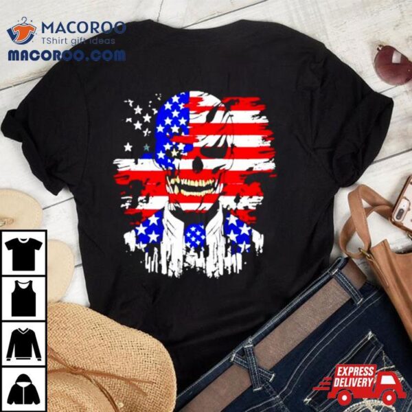 American Flag Zombie Skull Shirt